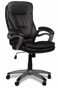 Офисное кресло ДамОфис J 9302 экокожа /пластик, черный в Абакане
