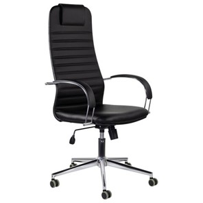 Кресло Brabix Premium Pilot EX-610 CH (хром, кожзам, черное) 532418 в Абакане