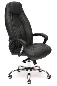 Компьютерное кресло BOSS Lux, кож/зам, черный/черный перфорированный, арт.9160 в Абакане