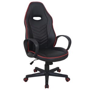 Кресло офисное BRABIX "Flame GM-004", экокожа, черное/красное, 532499 в Абакане
