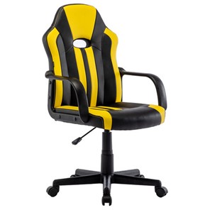 Кресло офисное RABIX "Stripe GM-202", экокожа, черное/желтое, 532510 в Абакане