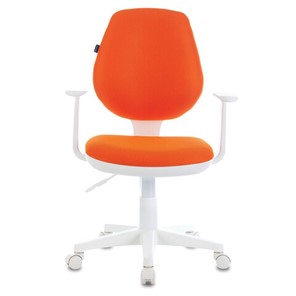 Офисное кресло Brabix Fancy MG-201W (с подлокотниками, пластик белый, оранжевое) 532410 в Абакане