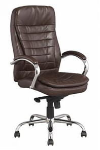 Офисное кресло ДамОфис J 9031-1 экокожа /хром, коричневый в Абакане