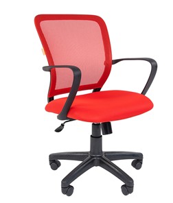 Кресло офисное CHAIRMAN 698 black TW-69, ткань, цвет красный в Абакане