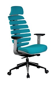Кресло офисное Riva Chair SHARK (Лазурный/серый) в Абакане