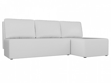 Угловой диван с оттоманкой Поло, Белый (экокожа) в Абакане