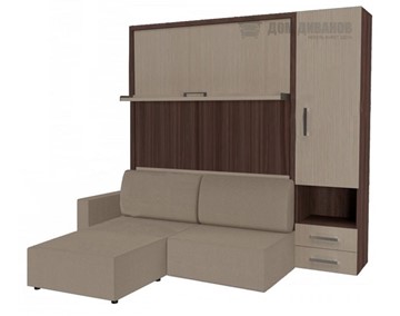 Подъемная кровать Кровать-трансформер Smart (ШП+КД 1600+Пуф), шкаф правый, левый подлокотник в Абакане