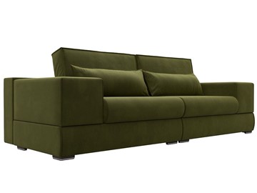 Прямой диван Лига-037, Зеленый (Микровельвет) в Абакане