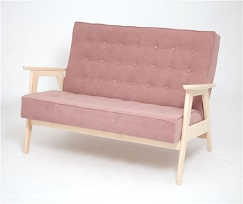 Прямой диван Ретро, двухместный (беленый дуб / RS 12 - розовый) в Абакане