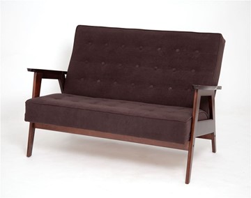 Прямой диван Ретро, двухместный (темный тон / RS32 - коричневый) в Абакане