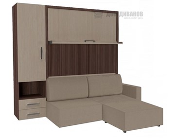 Шкаф-кровать Кровать-трансформер Smart (ШЛ+КД 1400+Пуф), шкаф левый, правый подлокотник в Абакане