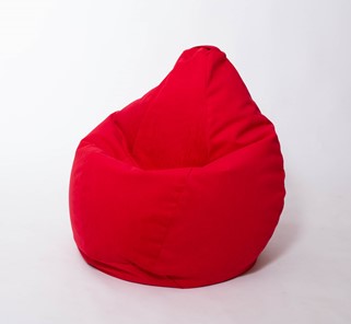 Кресло-мешок Груша большое, велюр однотон, красное в Абакане