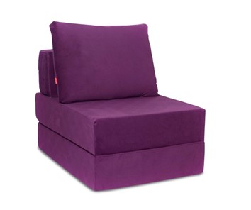 Кресло бескаркасное Окта, велюр фиолетовый в Абакане