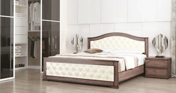Спальная кровать СВ-Стиль Стиль 3, 160х200, кожзам, с основанием в Абакане