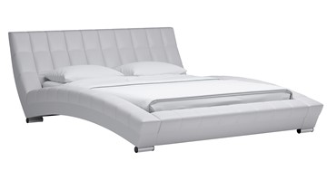 Кровать 2-спальная Оливия 160 арт. Марика 483 к/з (белый) с основанием в Абакане