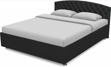 Кровать полутороспальная Пальмира 1400 с основанием (Nitro Black) в Абакане
