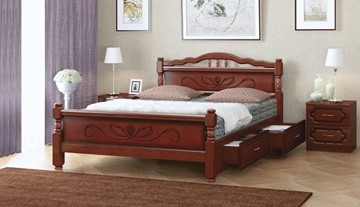 Кровать с выкатными ящиками Карина-5 (Орех) 140х200 в Абакане