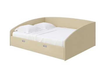 Двуспальная кровать Bono 160х200, Велюр (Forest 4 Бежевый) в Абакане