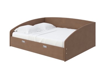 Кровать в спальню Bono 160х200, Велюр (Forest 514 Светло-коричневый) в Абакане