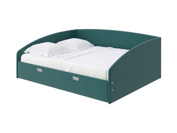 Спальная кровать Bono 160х200, Велюр (Forest 560 Морская волна) в Абакане