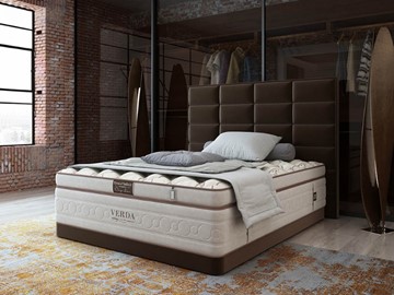 Двуспальная кровать Chocolate Compact/Basement 180х200, Микровелюр (Manhattan Лесной каштан) в Абакане