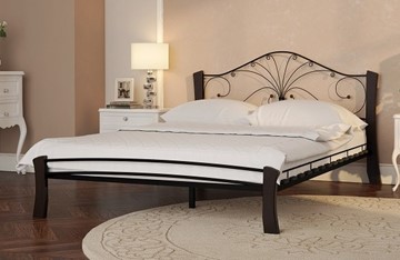 Кровать 1.5-спальная Фортуна 4 Лайт, 1400, черный/шоколад в Абакане