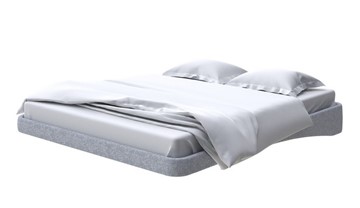 Кровать двуспальная парящая 160х200, Рогожка (Levis 83 Светло-Серый) в Абакане