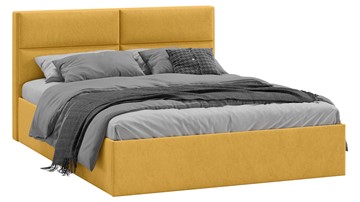 Кровать с мягким изголовьем Глосс Тип 1 (Микровелюр Wellmart Yellow) в Абакане