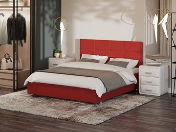 Кровать спальная Proson Neo 160х200, Велюр (Forest 13 Красный) в Абакане