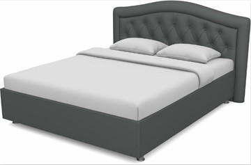 Кровать полутороспальная Луиза 1400 с основанием (Nitro Grey) в Абакане