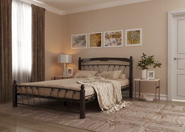 Спальная кровать Муза 1, 1400, черный/шоколад в Абакане