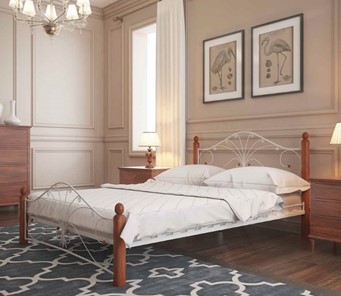 Кровать спальная Фортуна 1, 1600, белый/махагон в Абакане