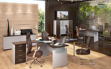 Офисная мебель OFFIX-NEW для двух сотрудников и руководителя в Абакане