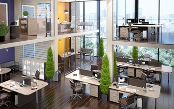 Офисный набор мебели Xten в опенспэйс для четырех сотрудников в Абакане