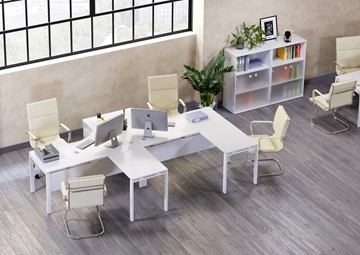 Офисный комплект мебели Riva Metal System Style (Белый/Белый) в Абакане
