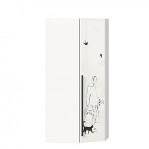 Угловой распашной шкаф Джоли 45 ЛД 535.030, Серый шелк в Абакане