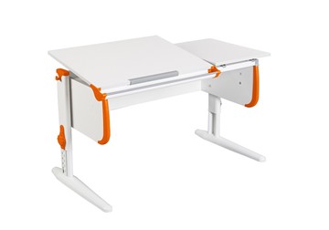 Детский стол-трансформер 1/75-40 (СУТ.25) белый/белый/Оранжевый в Абакане