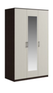 Шкаф 3 двери Genesis Светлана, с зеркалом, венге/дуб молочный в Абакане
