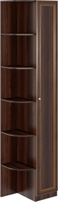 Угловой шкаф-стеллаж Беатрис М14 правый (Орех Гепланкт) в Абакане