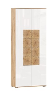 Шкаф двухстворчатый Фиджи с декоративными накладками 659.310, Дуб Золотой/Белый в Абакане
