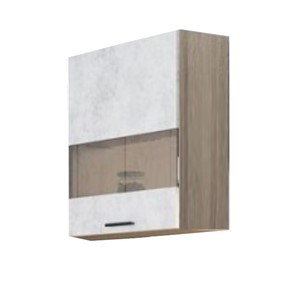 Кухонный шкаф со стеклом Модус, Ш500с/720, цемент светлый в Абакане