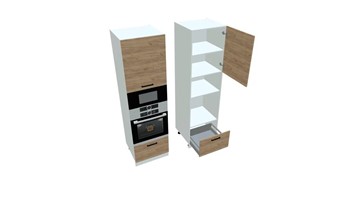 Кухонный шкаф-пенал Sanvut П7 3, Дуб крафт/Белый в Абакане