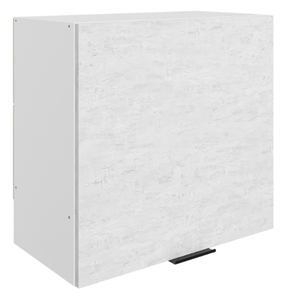 Шкаф навесной Стоун L600 Н566 (1 дв. гл.) (белый/белая скала) в Абакане