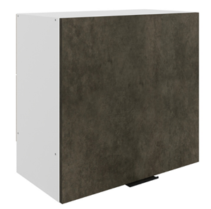 Шкаф настенный Стоун L600 Н566 (1 дв. гл.) (белый/камень темно-серый) в Абакане