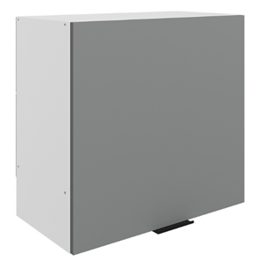 Навесной шкаф Стоун L600 Н566 (1 дв. гл.) (белый/оникс софттач) в Абакане