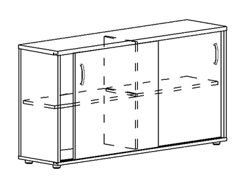 Шкаф-купе низкий Albero, для 2-х столов 60 (124,4х36,4х75,6) в Абакане
