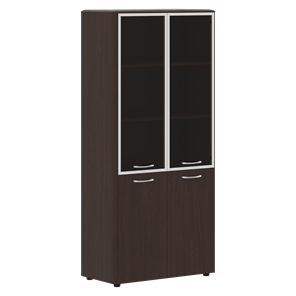 Шкаф комбинированный с дверьми в алюминиевой рамке DIONI Венге DHC 85.7  (850х430х1930) в Абакане