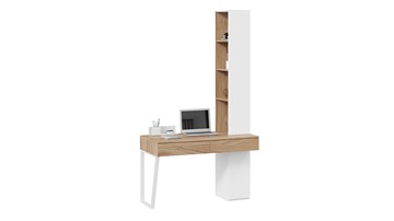 Компьютерный стол со шкафом комбинированным Порто СМ-393.15.012 (Белый жемчуг/Яблоня беллуно/Белый софт) в Абакане