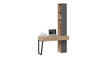 Компьютерный стол со шкафом комбинированным Порто СМ-393.15.012 (Яблоня Беллуно/Графит софт) в Абакане