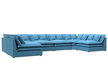 П-образный диван Лига-040, Амур голубой (рогожка) в Абакане